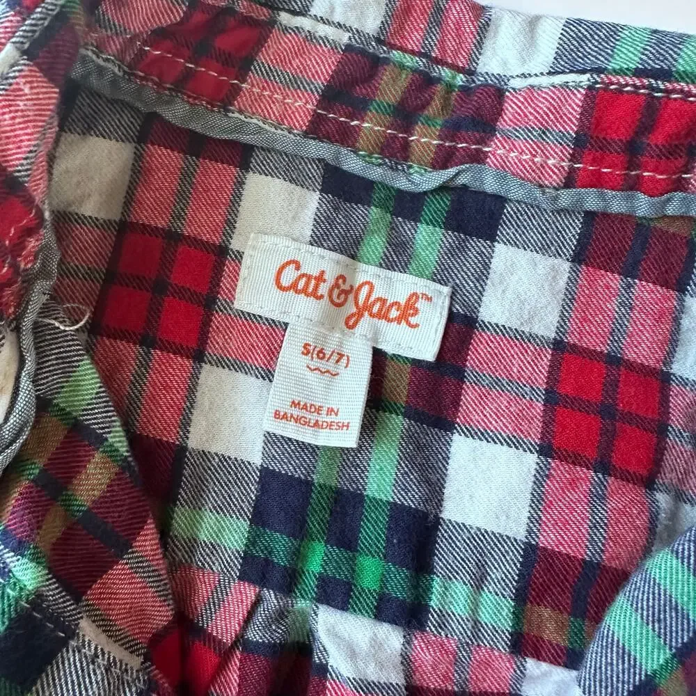 Cat & Jack Plaid Holiday Dress Shirt Bundle - Size Small